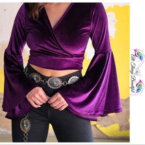 •L&B New Orleans Velvet Crop Top•